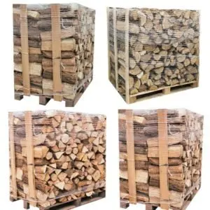 Bois de Chauffage Sec - Bûches 50 cm - Chêne et Hêtre - Lot Économique de 4 Palettes