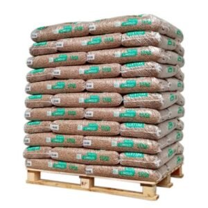 Granulés de Bois Limouzi - Certifiés DIN Plus & PEFC - Pellets 100% Résineux - Palette de 66 Sacs de 15 kg (990 kg)