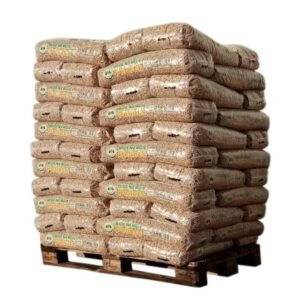 Granulés de Bois Bio Énergie - Certifiés DIN Plus & EN Plus A1 - Pellets 100% Résineux - Palette de 66 Sacs de 15 kg (990 kg)
